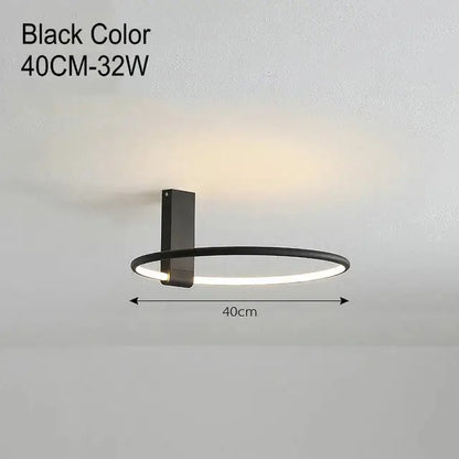 Modern black led round ceiling light living room interlocking rings