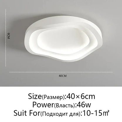 Modern white oval led round ceiling lamp living room remote dimming