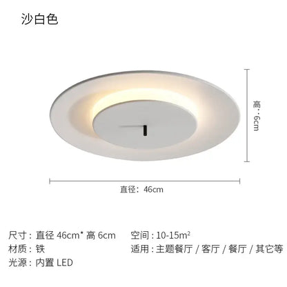 Minimalist led round ceiling light clock for bedroom