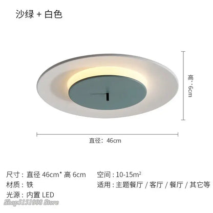 Minimalist led round ceiling light clock for bedroom