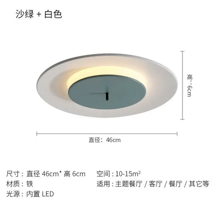 Minimalist led round ceiling light clock for bedroom