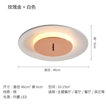 Minimalist led round ceiling light clock for bedroom
