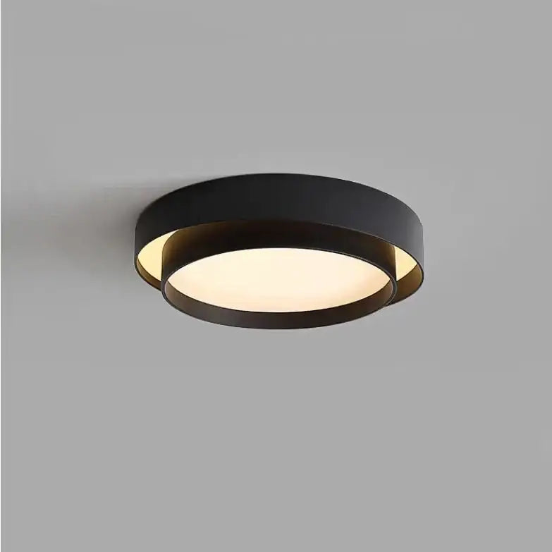 Modern white & black led round ceiling light living room warm glow