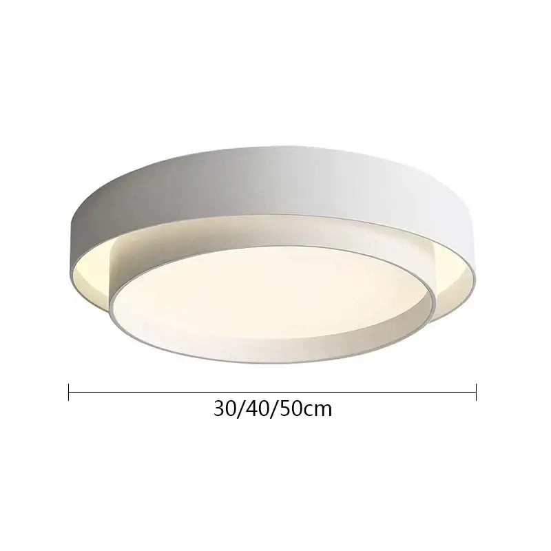 Modern white & black led round ceiling light living room warm glow