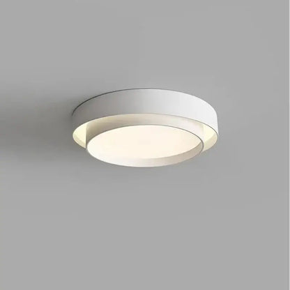 Modern white & black led round ceiling light living room warm glow