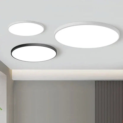 Modern minimalist white & black round ceiling light bedroom lamp