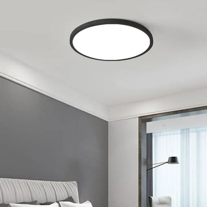 Modern minimalist white & black round ceiling light bedroom lamp