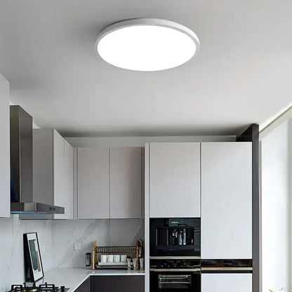 Modern minimalist white & black round ceiling light bedroom lamp