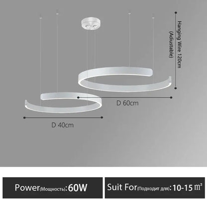 Modern minimalist led round ring chandelier for dining room