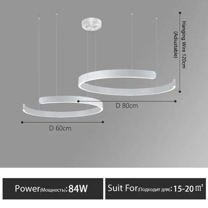 Modern minimalist led round ring chandelier for dining room