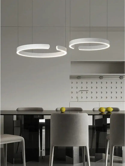 Modern minimalist led round ring chandelier for dining room