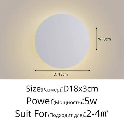Modern black & white led round touch wall lamps for bedroom