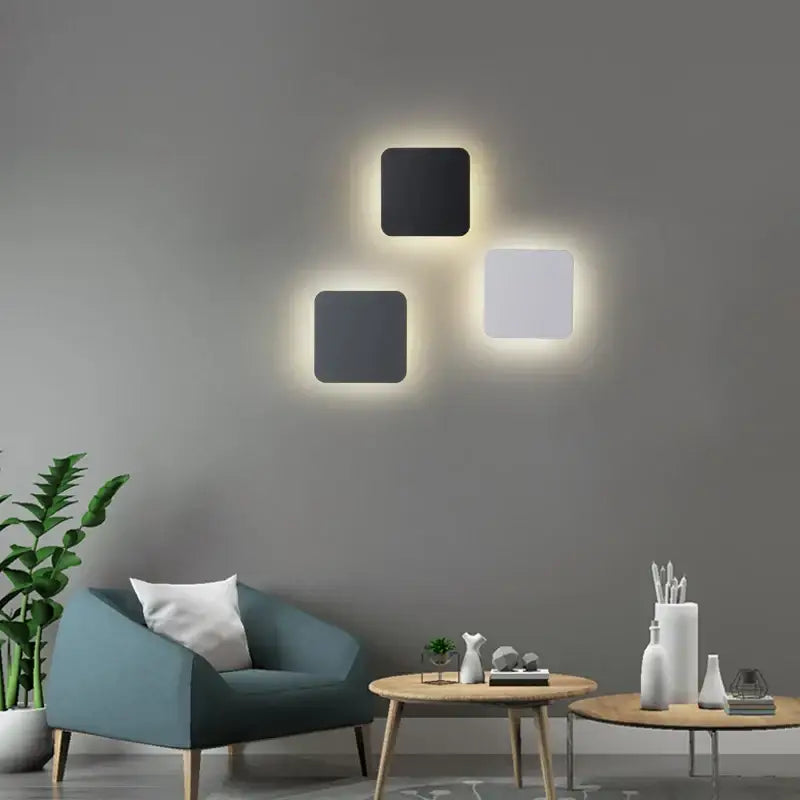 Modern black & white led round touch wall lamps for bedroom