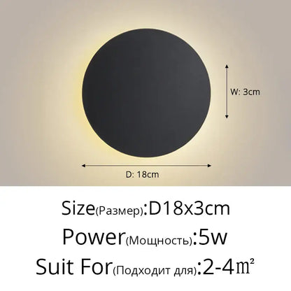 Modern black & white led round touch wall lamps for bedroom