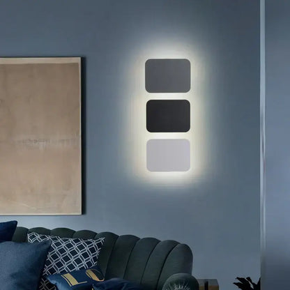 Modern black & white led round touch wall lamps for bedroom