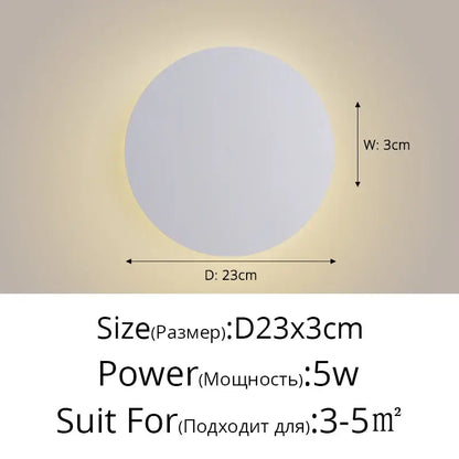 Modern black & white led round touch wall lamps for bedroom