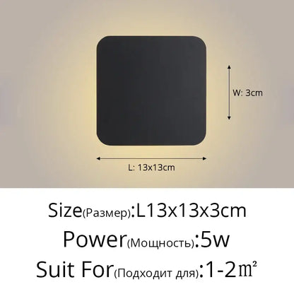 Modern black & white led round touch wall lamps for bedroom
