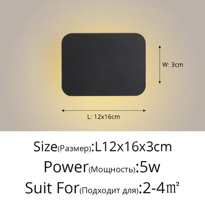 Modern black & white led round touch wall lamps for bedroom