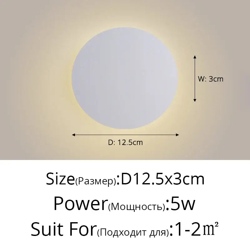 Modern black & white led round touch wall lamps for bedroom