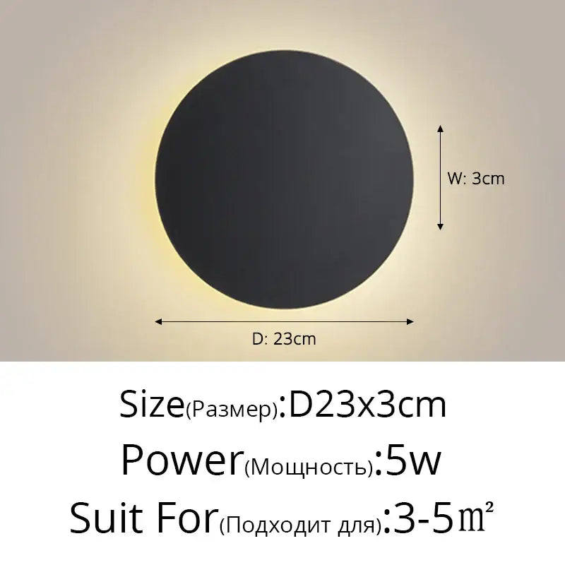 Modern black & white led round touch wall lamps for bedroom