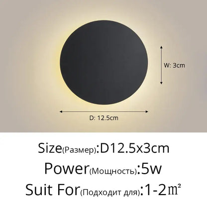 Modern black & white led round touch wall lamps for bedroom