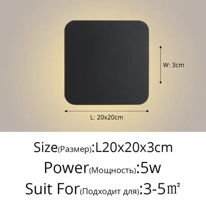 Modern black & white led round touch wall lamps for bedroom