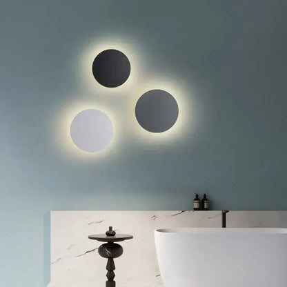 Modern black & white led round touch wall lamps for bedroom
