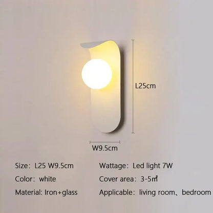 Modern matte black led round wall lamp for living room lighting