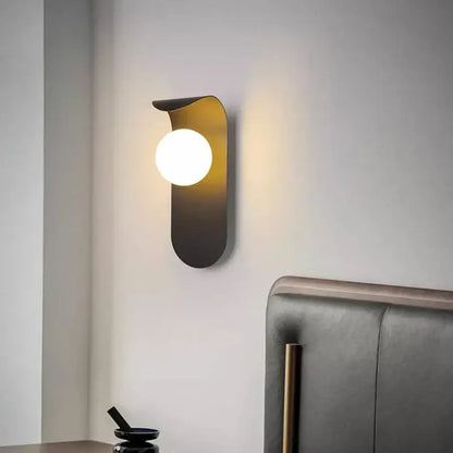 Modern matte black led round wall lamp for living room lighting