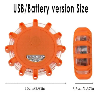 Orange led safety flare rechargeable emergency light garage strobe