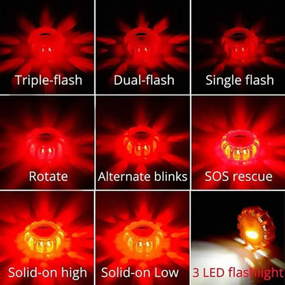 Orange led safety flare rechargeable emergency light garage strobe