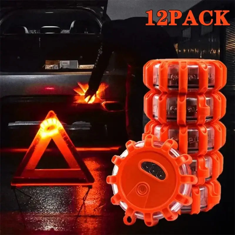 Orange led safety flare rechargeable emergency light garage strobe