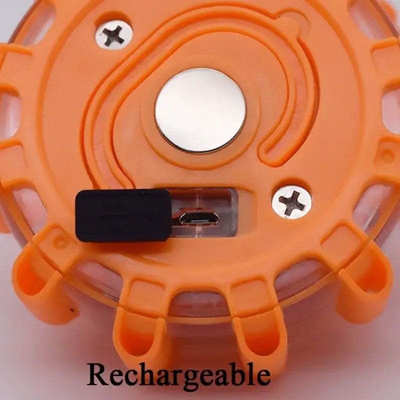 Orange led safety flare rechargeable emergency light garage strobe