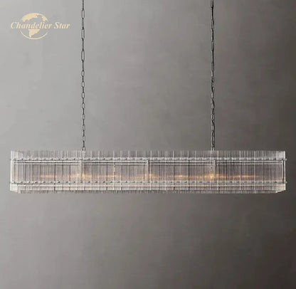 Modern san marco glass chandelier clear & gold dining room light