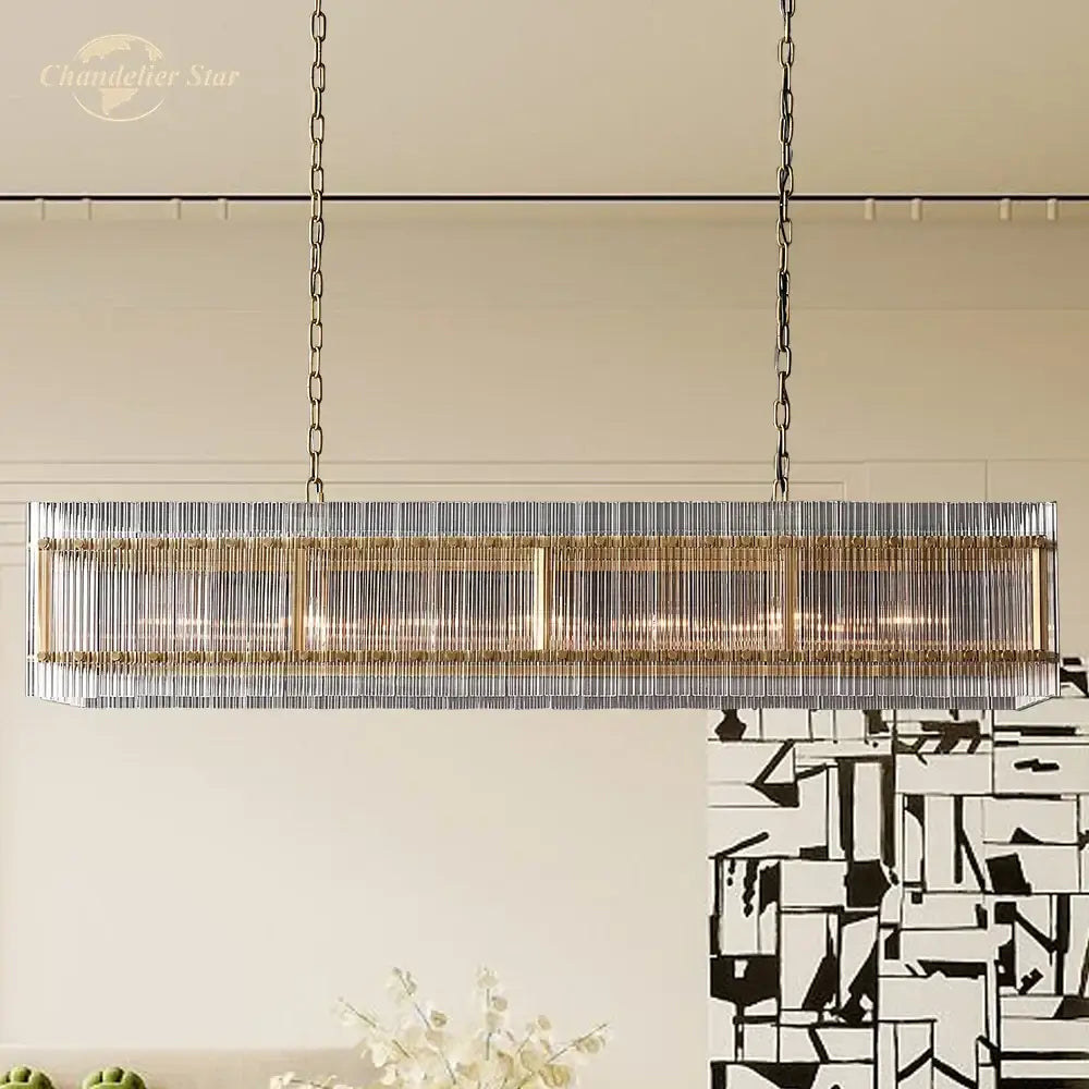 Modern san marco glass chandelier clear & gold dining room light