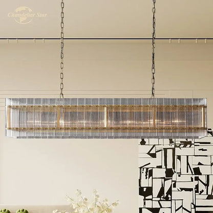 Modern san marco glass chandelier clear & gold dining room light