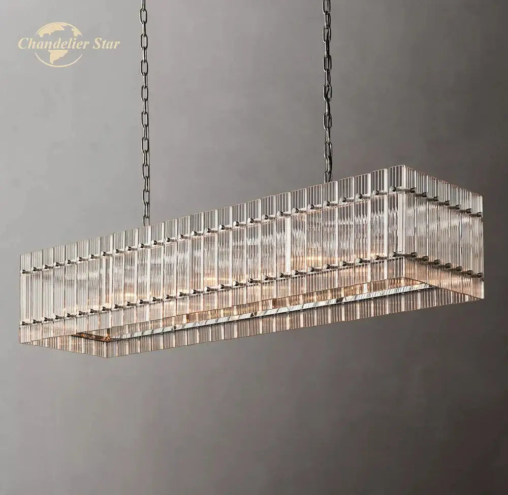 Modern san marco glass chandelier clear & gold dining room light