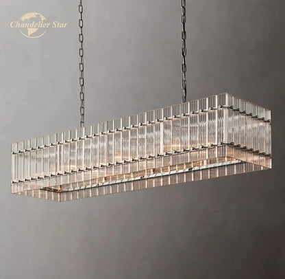 Modern san marco glass chandelier clear & gold dining room light