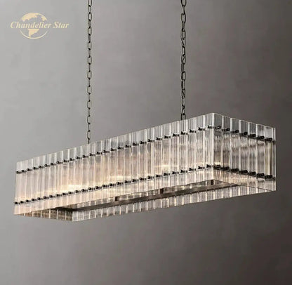 Modern san marco glass chandelier clear & gold dining room light
