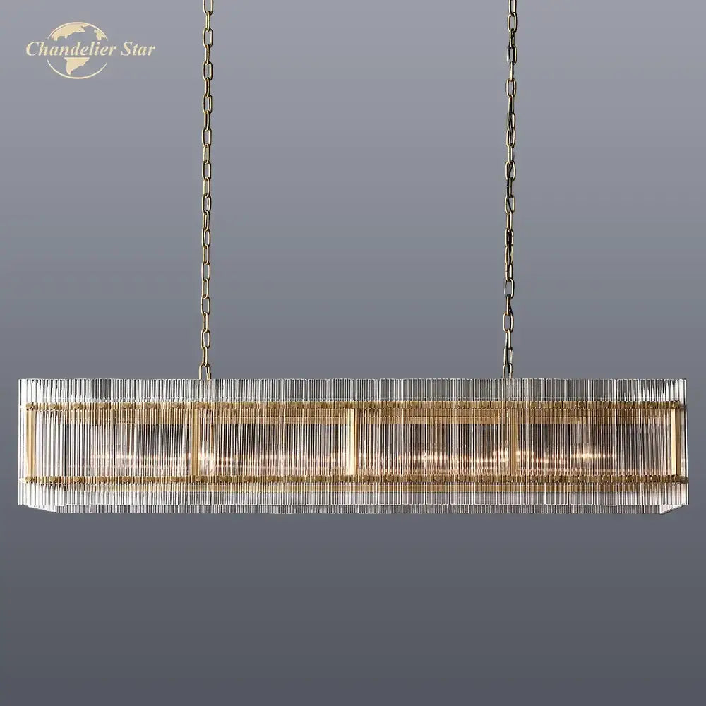 Modern san marco glass chandelier clear & gold dining room light