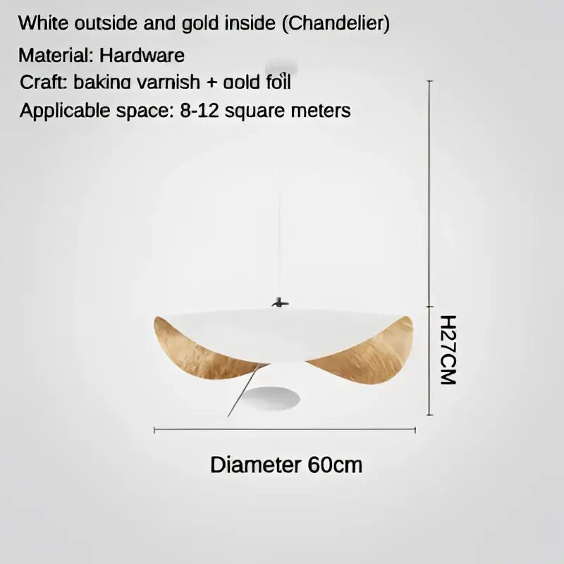 Modern black & gold leaf led saucer ceiling chandelier living room