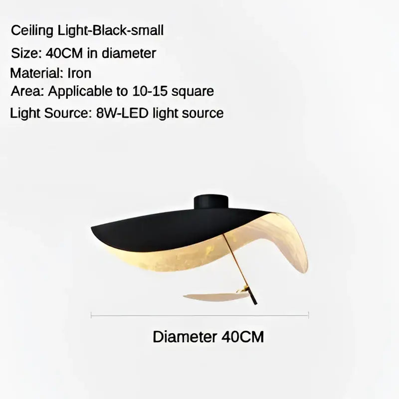 Modern black & gold leaf led saucer ceiling chandelier living room