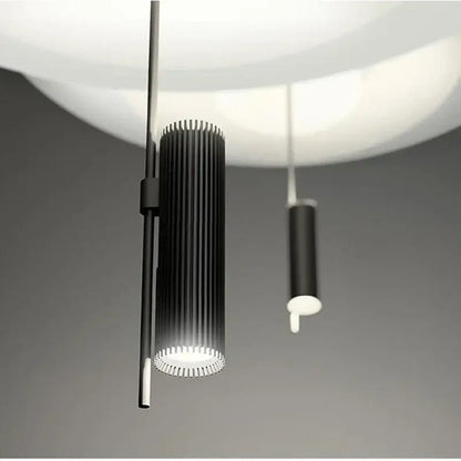 Modern white and black led saucer chandelier dining room pendant