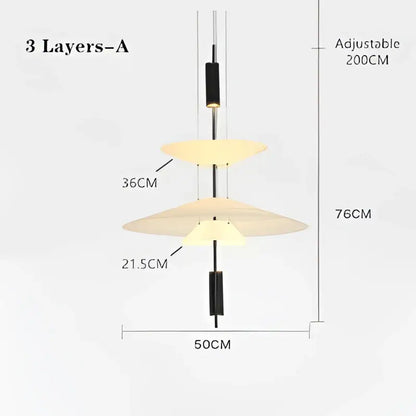 Modern white and black led saucer chandelier dining room pendant