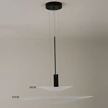 Modern white and black led saucer chandelier dining room pendant