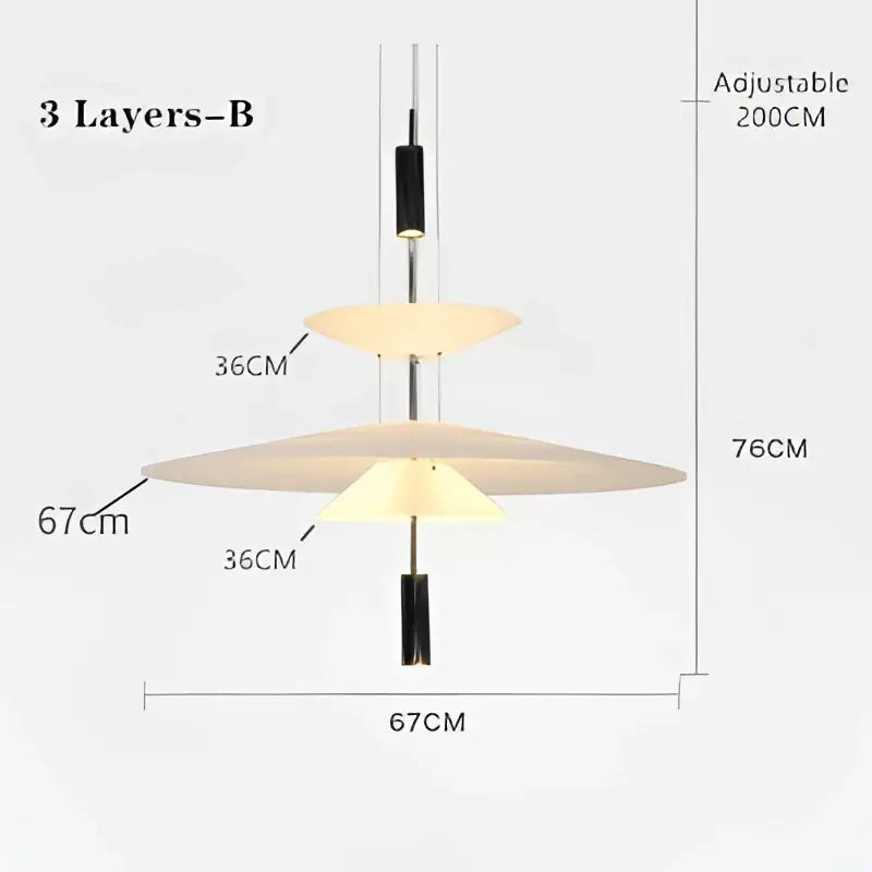 Modern tiered off-white led saucer pendant light for living room