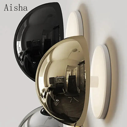 Scandinavian sconce wall lamp mirror – living room reflective decor