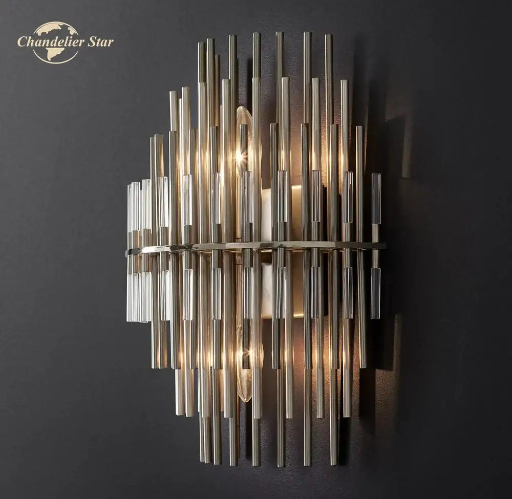 Modern chrome radial led sconce lamp for bedroom