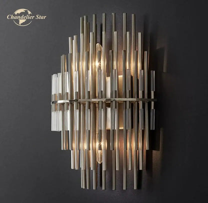 Modern chrome radial led sconce lamp for bedroom
