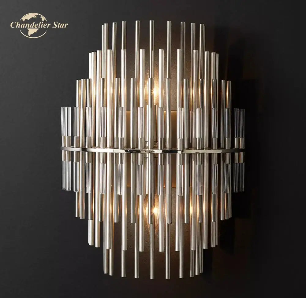 Modern chrome radial led sconce lamp for bedroom